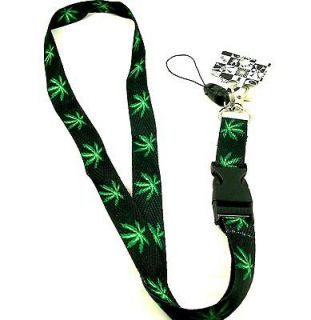   Hobo Key Chain Hippie Weed Marijuana Leaf ID Holder Badge Lanyard