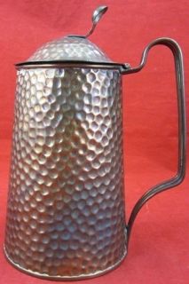   & CRAFTS Hammered COPPER Water PITCHER English England Hand Crafted