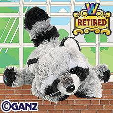 WEBKINZ *RACCOON* NEW WITH SEALED CODE HARD TO FIND RETIRED