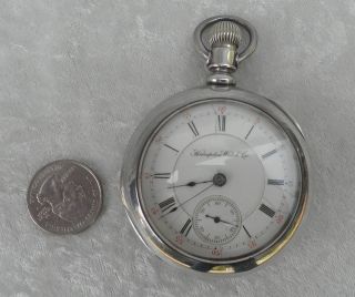   Antique Vintage Hampden Watch Co. pocket watch with Fahys Silver Case