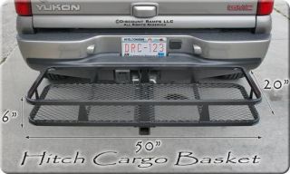 NEW 2 HITCH MOUNT CARGO CARRIER LUGGAGE HAULER BASKET (HCB 4818)