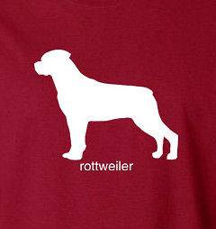 ROTTWEILER T Shirt white ink dog lover pet puppy silhouette rottie 