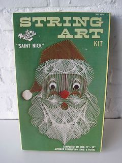 VINTAGE retro Saint Nick STRING ART kit UNUSED Christmas decoration 