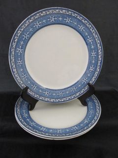 Antique England MALING Maltese Blue White Dinner Plates