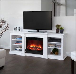   LCD TV Electric Fireplace W/ Shelf Storage Stand Entertainment Center