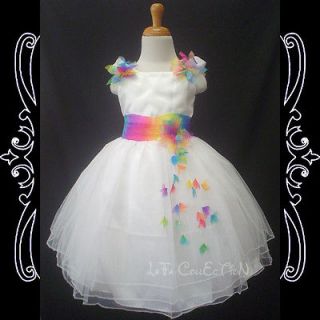   Princess Wedding Pageant Costumes Dance Dress NEW White 9 10 years