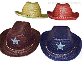  Straw Cowboy Hat Halloween Costume Boys Girls Cow Cowgirl Sheriff Red