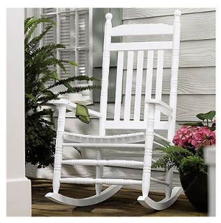 Knollwood KN 22W Classic White Wood Front Porch Rocker / Rocking Chair