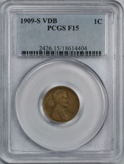 1909 S VDB LINCOLN WHEAT PENNY 1C F 15 PCGS KEY DATE http//i.img 