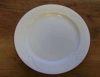 Steelite White Red Maroon Rim Embossed Dinner Plate Restaurant Ware 