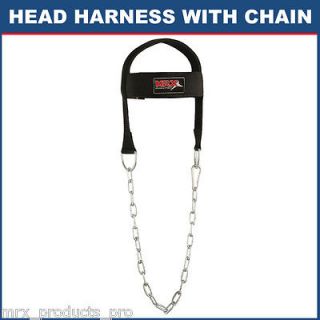 HEAD STRAP HARNESS NECK EXERCISE WEIGHT LIFTING FOAM PADDED WITH CHAIN