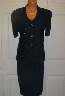 LESLIE FAY Pretty 2 piece Dress Ladies Women Church Special Occasion 