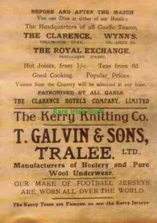 Galvin,Kerry Knitting Company, Tralee, Ireland GAA Gaelic Sports 