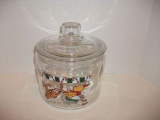 Disney Winnie the Pooh Glass Cookie Candy Jar With Lid
