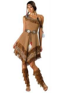 Ladies Fancy Dress Up Costume Indian Wild West Native Pocahontas Sz 12 