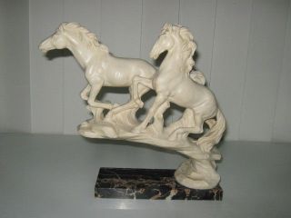 Santini Classic Figurine statue of rearing horses   Italy
