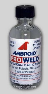 PRO WELD   2oz AMBROID Professional Liquid Cement with Brush   NEW