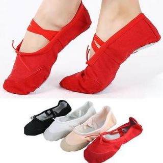 Womens Ladies Comfortable Canvas Ballet Dance Shoes Flat Slippers 4 