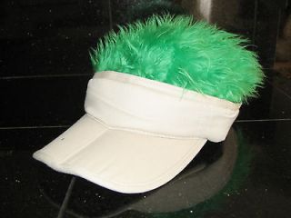 Crazy Hair Hat/Visor   St. Patricks Day   Beige Visor/Emerald Green 