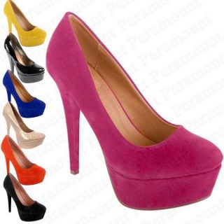 Hellen High Heel Platform Suede/Leather Stiletto Court Shoes Sandals 