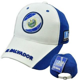 El Salvador Hat Cap Gorra Cachucha Soccer Flag Futbol Football White 