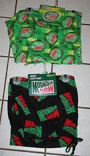 NEW Mens MOUNTAIN DEW Sleep Lounge Pants ~2 Different Styles~ Various 