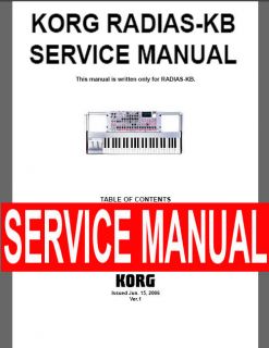 KORG RADIAS KB ~  REPAIR / SERVICE MANUAL  