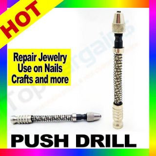 Mini Brass Push Drill Twist Spiral Jewelry Craft Slide Hand Pin Holes 