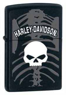 Zippo Harley Davidson Skull Lighter, Black Matte, Low Shipping 