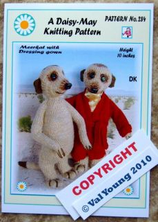 MEERKAT KNITTING PATTERN + DRESSING GOWN BY DAISY MAY 10ins