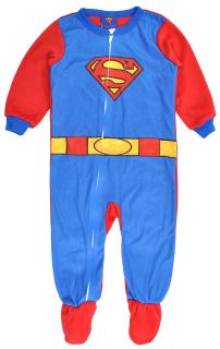 Super Man Infant Boys Blue & Red Blanket Sleeper Size 12M 18M 24M