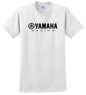 YAMAHA RACING SHIRT WHITE BLACK YZ YZF R1 R6 YFZ BANSHEE RHINO RAPTOR 