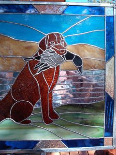   Bay Retreiver  Genuine Cut Stained Glass panel by Ingrid Jonsson