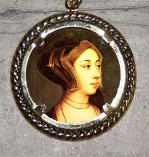 Tudor Queen ANNE BOLEYN Hans Holbien Art Large Ornament Frame Pendant 