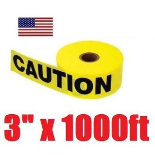 BRAND NEW 3 x 1000 ft Yellow Caution Tape 1.5mil  USA Seller
