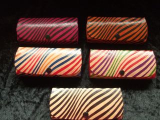 Unusual Lovely Painted Leather Glasses / Spectacles Case   Stunning 