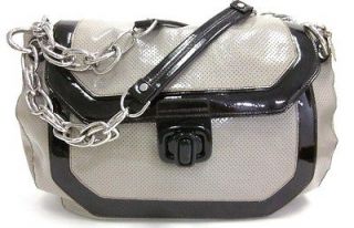 AUTH LANVIN Miami Beige Patent Leather Shoulder Handbag
