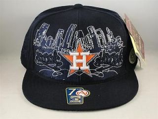 MLB Houston Astros American Needle Navy Flat Bill Fitted Hat Cap Size 