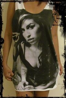 Ladies Amy Winehouse Vest*** Free Size Tank Top T Shirt ***NEW***