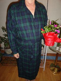 Vermont Country Store Blue/Green flannel robe   size 2X