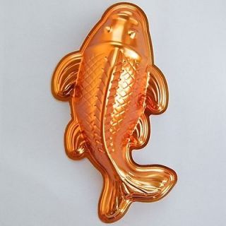3D Golden Aluminum Xmas Cake Pan Fancy Big Carp Fish Mold 7 Mould 
