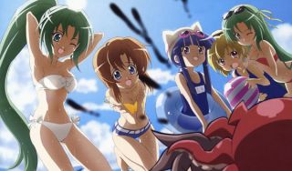 When They Cry Rena, Shion, Rika, Satoko, Mion at Beach Custom Playmat 