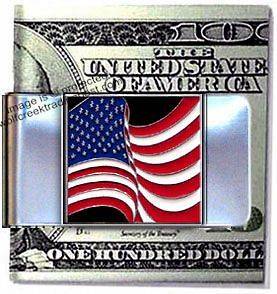 USA AMERICAN FLAG MONEY CLIP MILITARY STARS & STRIPES FREEDOM 