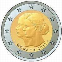   Euro comemorative coin Monaco 2011 Mariage Albert II and Charlene unc