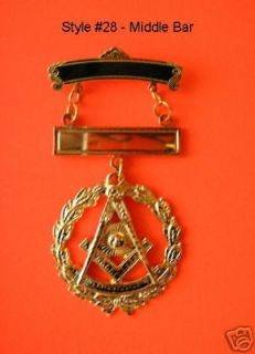 Gold #28 Past Master Breast Medal Jewel Masonic Regalia