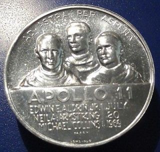   Medal Collins Armstr​ong Aldrin Pictorial 39mm UNC aluminum (2m935