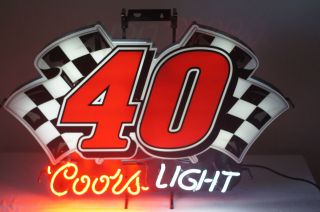 RARE DELUXE #40 Sterling Marlin Coors Light Neon Sign 24x35 Perfect 