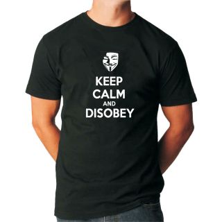 KEEP CALM AND DISOBEY T SHIRT V FOR VENDETTA MASK MENS WOMENS T SHIRT 