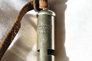 WW1 Trench Whistle 1916 WD Arrow Leather Lanyard Somme