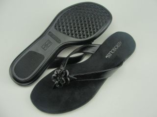 NEW Womens Aerosoles Branchlet Thong Sandals Black / Blue US Size 8/8 